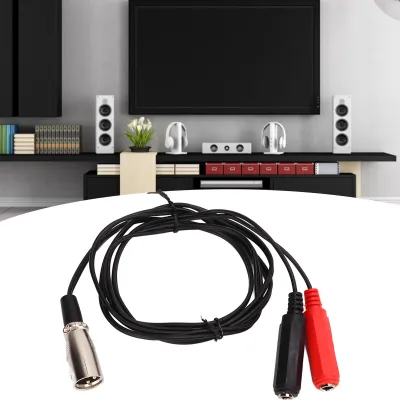 Image de câble adaptateur de 1,5 m, connecteur XLR mâle vers double prise 6,35 mm, audio stéréo pour les canaux gauche et droit