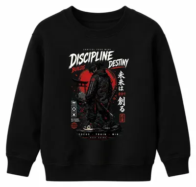 Immagine prodotto di Felpa con cappuccio, stile "Samurai Y2K Japan Bushido", colore nero, taglia 152