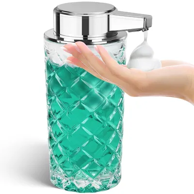 Produktbild von Automatischer Schaumseifenspender, elektrischer Glasseifenspender mit Sensor, USB-Ladefunktion, wasserdicht (IPX5), 300 ml, für Bad und Küche