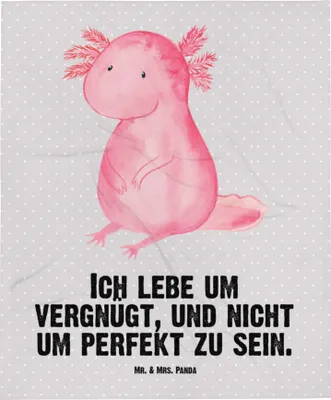 Produktbild von Mr. & Mrs. Panda Babydecke Axolotl Niedlich - Grau Pastell - Geschenk, Liebe, Kinderdecke, Fleecedecke, Freundin, Plaid, Kinderwagendecke, Lebensweisheit, Weisheit