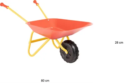 Produktbild von Bieco Metallschubkarre Kinder | ca. 76x32x36cm | Kinder Gartengeräte | Schubkarre Kinder ab 3 Jahre | Scheibtruhe Kinder | Kinder Schubkarren Metall | Schubkarre Kind | Gartengeräte Kinder Spielzeug