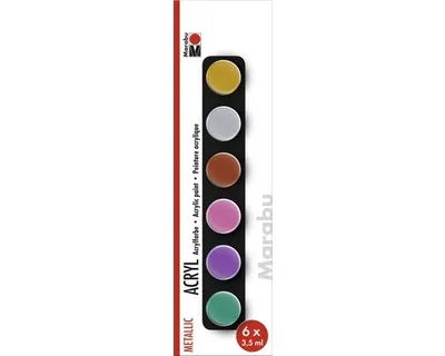 Immagine prodotto di Marabu1210000000205 Set di colori acrilici Marabu "METALLIC", 6 x 3,5 ml