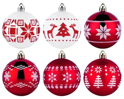 Image de Boules de Noël incassables - Décorations de Noël - 6 cm - 30 pièces - Rouge et blanc