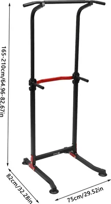 Imagen del producto de Estación de entrenamiento ajustable para fondos y dominadas – Capacidad de carga de 150 kg – Ideal para ejercicios de pecho, brazos y espalda