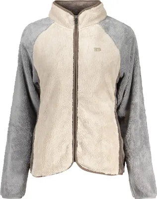 Produktbild von Damen Sweatshirt Beige mit Reißverschluss und Norwegen Stickerei