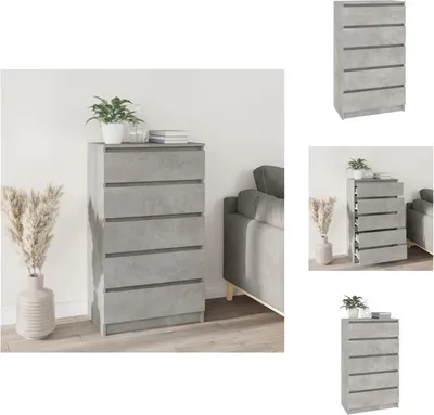 Obrázek produktu pro vidaXL Zásuvková skříňka betonová šedá 60x36x103 cm materiál na bázi dřeva - Komody