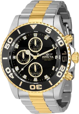 Zdjęcie produktu dla Invicta Pro Diver 43407 Zegarek męski - Quartz Movement - Stal nierdzewna z czarną tarczą - 43 mm