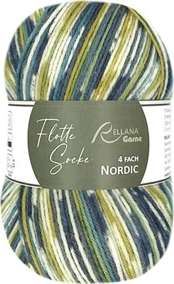 Produktbild von Rellana Nordic feine 4-fädige Sockenwolle 75% Schurwolle/25% Polyamid 100g 420 m 3172