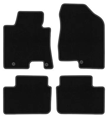 Produktbild von Velours-Fußmatten für Kia Ceed II 2012-2018 (Schrägheck/Kombi/Proceed) – 4-tlg, Schwarz, passgenau – Wielganizator BASIC