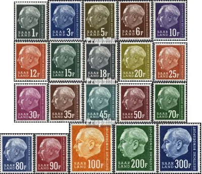 Produktbild von Briefmarken Saarland 1957 Mi 409-428 (kompl.Ausg.) postfrisch Bundespräsident Heuss (II)