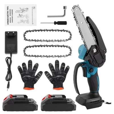 Produktbild von Akku-Astsäge - Einhand-Mini-Kettensäge - Bürstenlos - 15-cm-Schwert - 18 V - 2 Akkus - Stil A