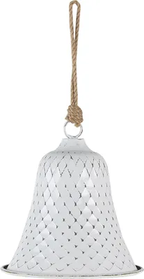 Zdjęcie produktu dla Clayre & Eef Staromodny dzwonek do drzwi Ø 15x16 cm Biały metal