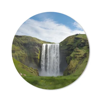 Produktbild von MuchoWow® Mauspad Mousepad Wasserfall - Island - Natur 40x40 cm - Mousepads - Maus Mat - Pad - Mausunterlage - Schreibtisch Accessoires
