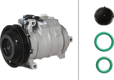 Image de Compresseur de climatisation 12 V, Ø 130 mm, HELLA, pour MERCEDES-BENZ SPRINTER, entre autres