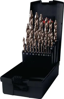Produktbild von RUKO Spiralbohrersatz HSSE-Co 5 DIN 338 ULTIMATECUT FLOWSTEP 25tlg. Ø 1 - 13 mm in Kunststoffkassette - 259215ERO