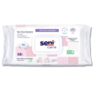 Produktbild von Seni Care Feuchtpflegetücher Sensitive 10x68 Stück