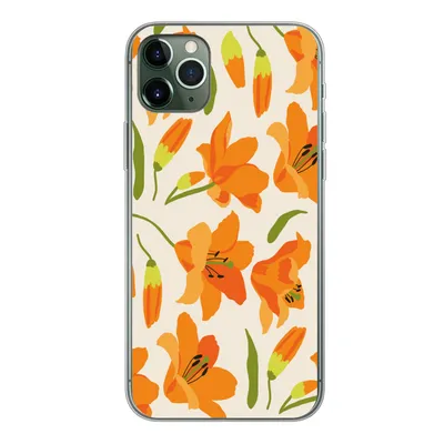 Produktbild von MuchoWow® Handyhülle Schutzhülle Hülle für iPhone 11 Pro Max Blumen - Lilie - Muster Silikon Softcase Handy Hülle - Schutz