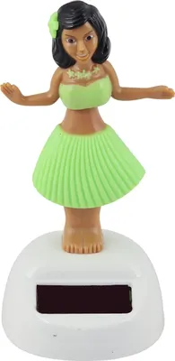 Produktbild von Armaturenbrett Wackelfigur Hula grün-hellgrün Frau Solar Hawaiian Hula Girl tanzend