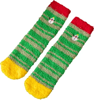 Produktbild von Weihnachtssocken, flauschige Damensocken, warme, bunte Wintersocken zum Entspannen zu Hause, perfektes Weihnachtsgeschenk