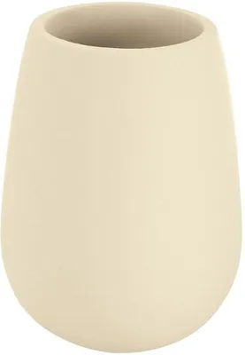 Imagen del producto de Pequeños vasos para enjuagar la boca con dispensador, color arena, de resina