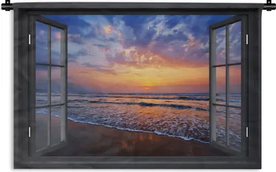 Produktbild von MuchoWow® Wandteppich Wandbehang Aussicht - Meer - Strand 60x40 cm Tapisserie Dekoration Wandtuch - Wanddekorationen