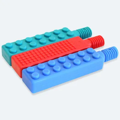 Immagine prodotto di Ark Therapeutics, giocattolo sensoriale Brick Tip Z-Vibe, colore blu, molto resistente. Accessorio grande e strutturato per il Z-Vibe, da utilizzare da terapisti o genitori durante esercizi di masticazione.