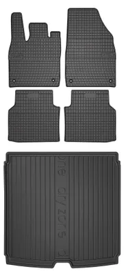 Zdjęcie produktu dla Dywaniki gumowe + mata bagażnika do Skoda Enyaq iV 2020- (SUV/crossover, dolny poziom podłogi) – czarne, dopasowane – Wielganizator SolidPRO