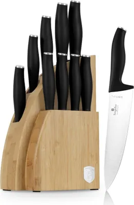 Immagine prodotto di BERLINGERHAUS Set di coltelli con supporto BAMBOO 10 pezzi Collezione nero opaco BH-2979