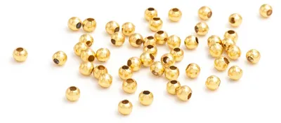Produktbild von Vintageparts Zwischenperle Edelstahl goldfarben rund 2 mm, 50 Stück