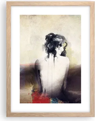 Produktbild von Gerahmtes Poster - Rahmen in heller Eiche - Frau handeln nackt - 30x40 cm - Wand Bild - Wanddeko - Wandbilder - Wandposter - Bilderrahmen - Bilder - Kunstdruck - Wandbild - P2NPA30x40-3657
