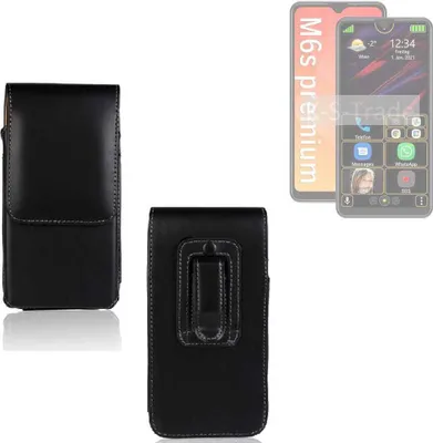 Produktbild von K-S-Trade Gürteltasche kompatibel mit Bea-fon M6s plus premium Schutz Hülle Handy Hülle mit Magnetverschluss Holster in schwarz