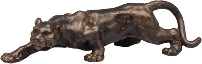 Produktbild von Figur Panther Leopard Puma Skulptur Jaguar Eisen in Bronze Optik sculpture