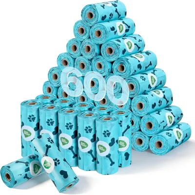 Productafbeelding van Hondenpoepzakken 600 stuks, 33 x 22,8 cm, lekvrij, voor wandeling