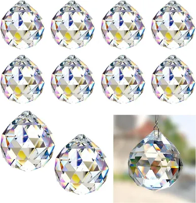 Productafbeelding van Sun Catcher Crystal 30 mm, 10 Stuks, K9 Glas, Regenboog Effect, voor Raamdecoratie