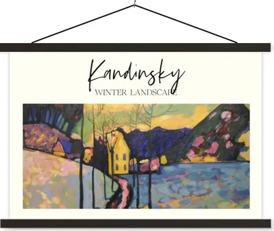 Produktbild von MuchoWow® Textilposter Winterlandschaft - Wassily Kandinsky 90x60 cm mit schwarzem Rahmen - Aufhängungssatz