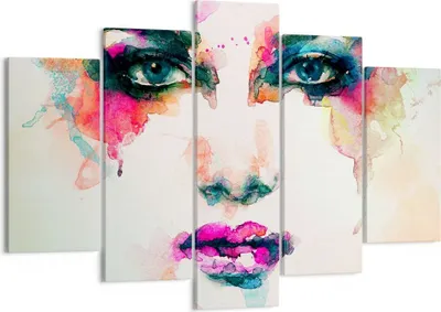 Produktbild von Bild auf Leinwand - Leinwandbild - Frau Gesicht Kosmetik - 150x100cm - Wand Bild - Wanddeko - Leinwanddruck - Bilder - Kunstdruck - Wanddekoration - Leinwand bilder - Wandkunst - EA150x100-3050