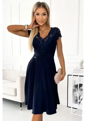Zdjęcie produktu dla Numoco Damska koronkowa sukienka Linda navy L