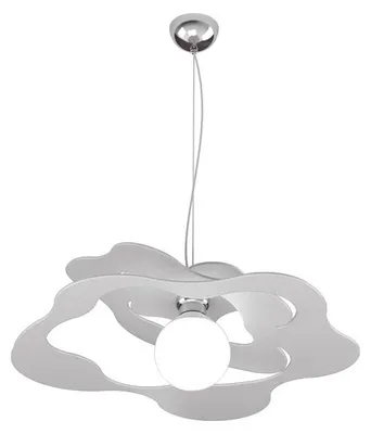Immagine prodotto di Sospensione Moderna Ripples Metallo Grigio 1 Luce E27 D.50Cm