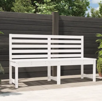 Produktbild von PUEAZU Gartenbank Weiß 157,5 cm Massivholz Kiefer - Gartenbänke &8194