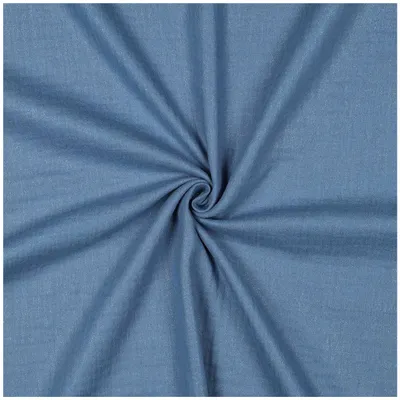 Glitzer Musselin Stoff 50x136cm uni Oeko-Tex Double Gauze Windeltuch Mulltuch Baumwolle blau