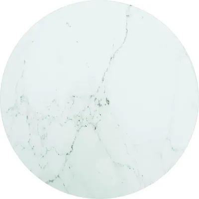 Obrázek produktu pro Stolní deska bílá Ø 40 x 0,8 cm tvrzené sklo mramorový design