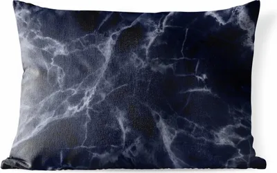 Produktbild von MuchoWow® Outdoor Kissen - Marmor - Gemustert - Schwarz - Grau - 60x40 cm - Wetterfest - Lounge Kissen - Zierkissen - Kissen für Innenräume