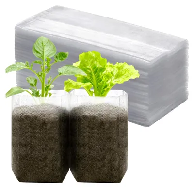Produktbild von Pflanzbeutel, 100 Stück aus Vliesstoff, biologisch abbaubar, Anzuchtbeutel für Pflanzen