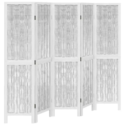 Immagine prodotto di Divisorio Ambienti 5Pannelli Bianco Legno Massello di Paulownia