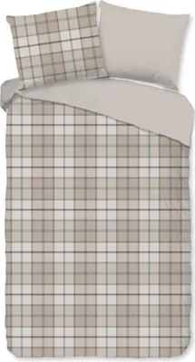 Produktbild von Good Morning Bettbezug "geruite print" - Sand - (140x200/220 cm) - Baumwolle 100% Flanell