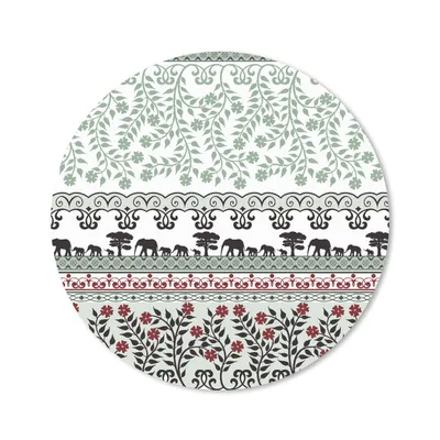 Produktbild von MuchoWow® Mauspad Mousepad Pflanzen - Elefant - Muster 20x20 cm - Mousepads - Maus Mat - Pad - Mausunterlage - Schreibtischmatte