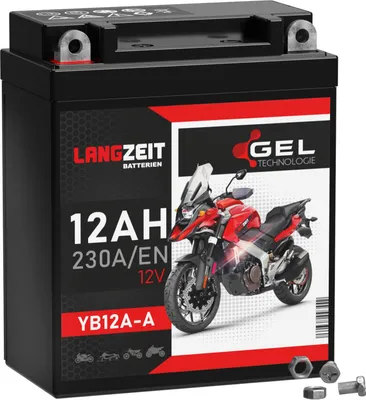 Produktbild von LANGZEIT YB12A-A GEL Motorradbatterie 12V 12Ah 230AEN 51211 YB12A-B CB12A-A Gel Batterie 12V ersetzt 10Ah