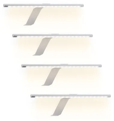 Produktbild von kalb | LED Kleiderschrankleuchte Schrankbeleuchtung Regalbeleuchtung warmweiß 4er SET mit Fußschalter