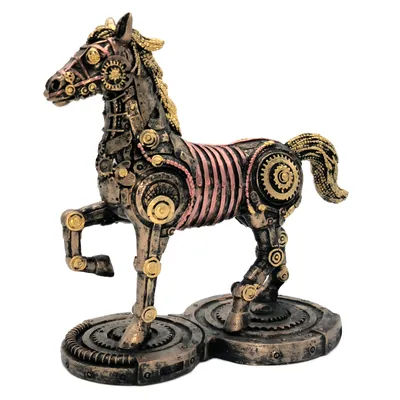 Produktbild von Steampunk PFERD Figur Skulptur Dekoration Futuristisch Viktorianisch Science-Fiction Dampfmaschine Zahnrad Deko Industrial Antik Design Polyresin