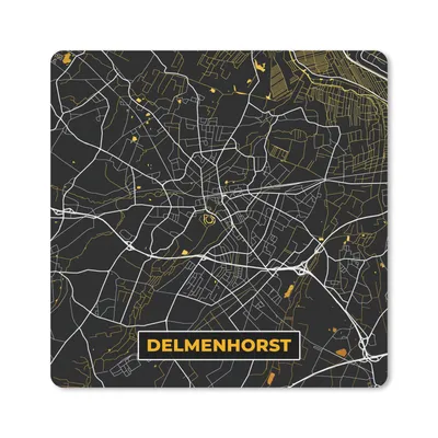 Produktbild von MuchoWow® Mauspad Mousepad Gold - Deutschland - Karte - Stadtplan - Delmenhorst 20x20 cm - Mousepads - Maus Mat - Pad - Mausunterlage - Desk Mat - Bureauartikeln